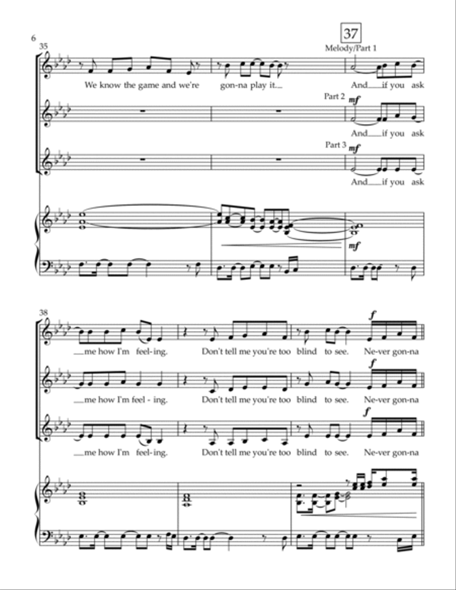 Never Gonna Give You Up SSA scores gallery preview page 6