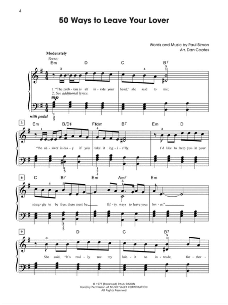 The Giant Book of Classic Rock Sheet Music Easy Piano scores gallery preview page 9