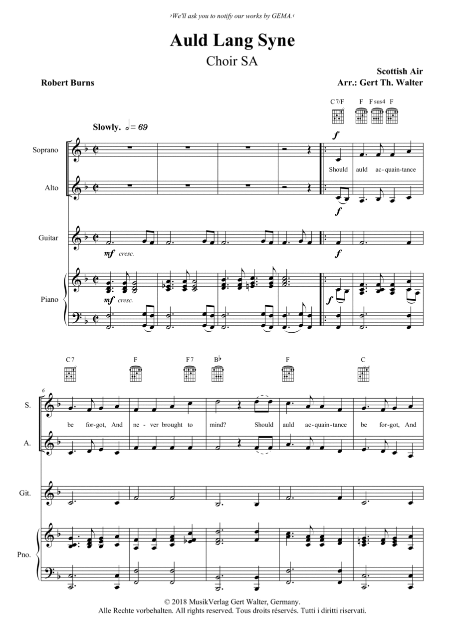 Auld Lang Syne SA scores gallery preview page 1