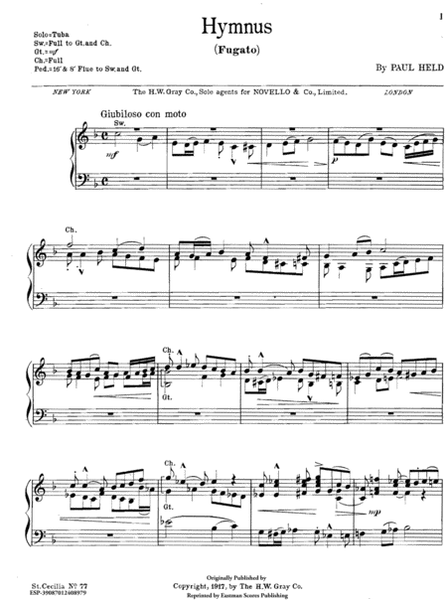 Hymnus. For the organ