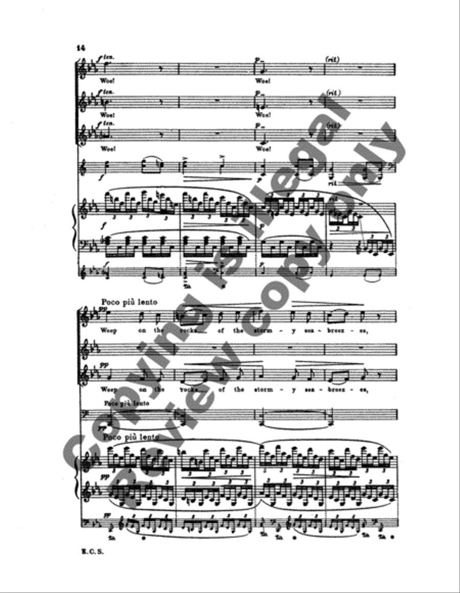 Gesaenge fuer Frauenchor, Op. 17: No. 4. Song from Ossian's Fingal SSA scores gallery preview page 10