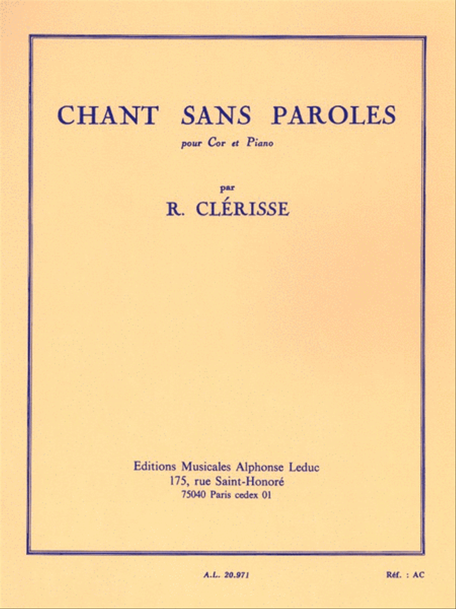 Chant Sans Paroles (horn & Piano) Horn scores gallery preview page 1