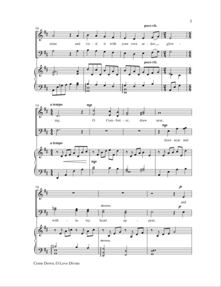 Come Down, O Love Divine Come Down, O Love Divine 4-Part scores gallery preview page 3