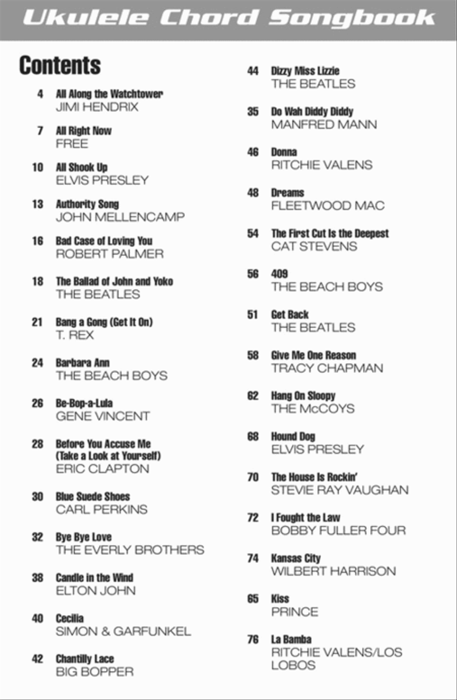 Three Chord Songs Ukulele scores gallery preview page 2