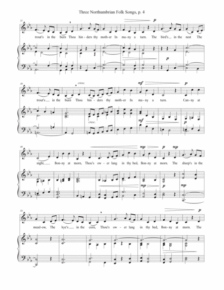 Three Northumbrian Folk Songs for Alto Voice and Piano image number null