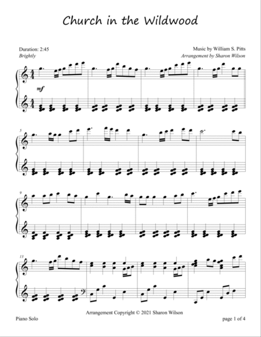 Church in the Wildwood Piano Solo scores gallery preview page 2
