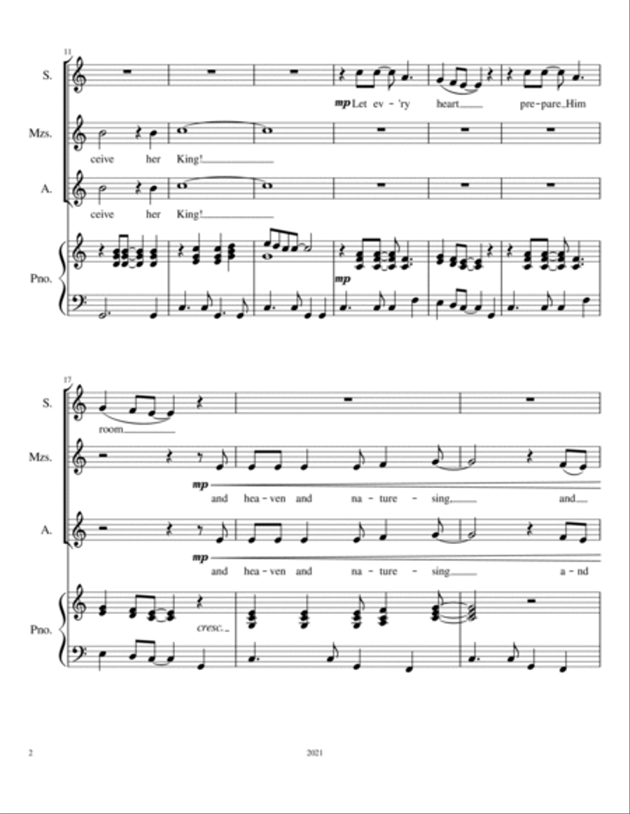 Joy To The World: A Gospel Style Anthem for SSA Choir SSA scores gallery preview page 4