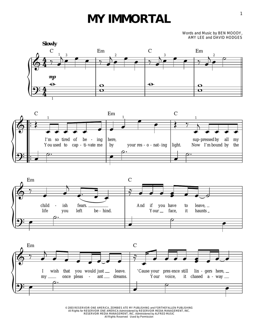 My immortal piano outlet