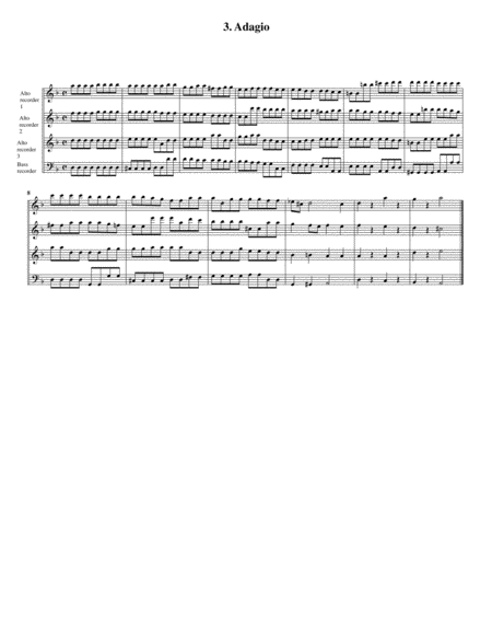 Concerto grosso Op.6, no.12 (arrangement for 4 recorders)