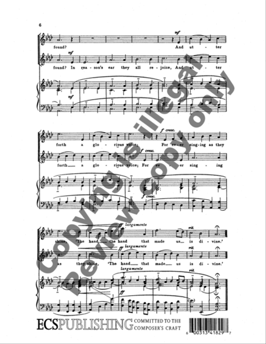 The Spacious Firmament Unison Choir scores gallery preview page 6