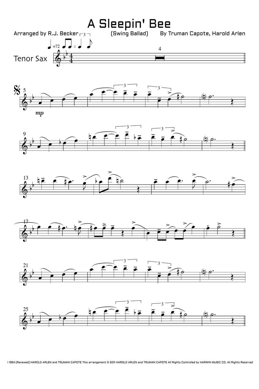 A Sleepin' Bee Jazz Ensemble scores gallery preview page 3
