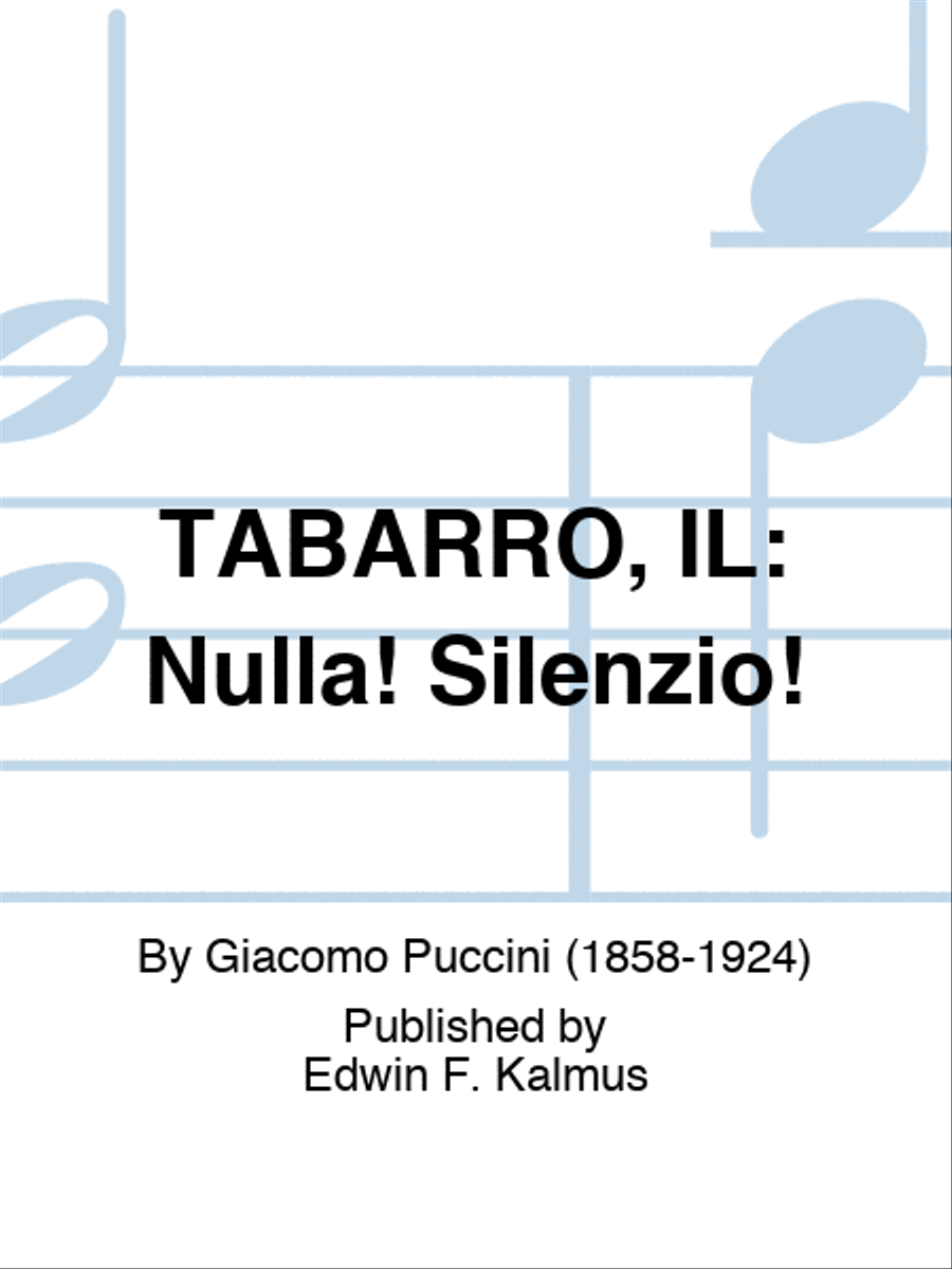 TABARRO, IL: Nulla! Silenzio! Set of Parts scores gallery preview page 1