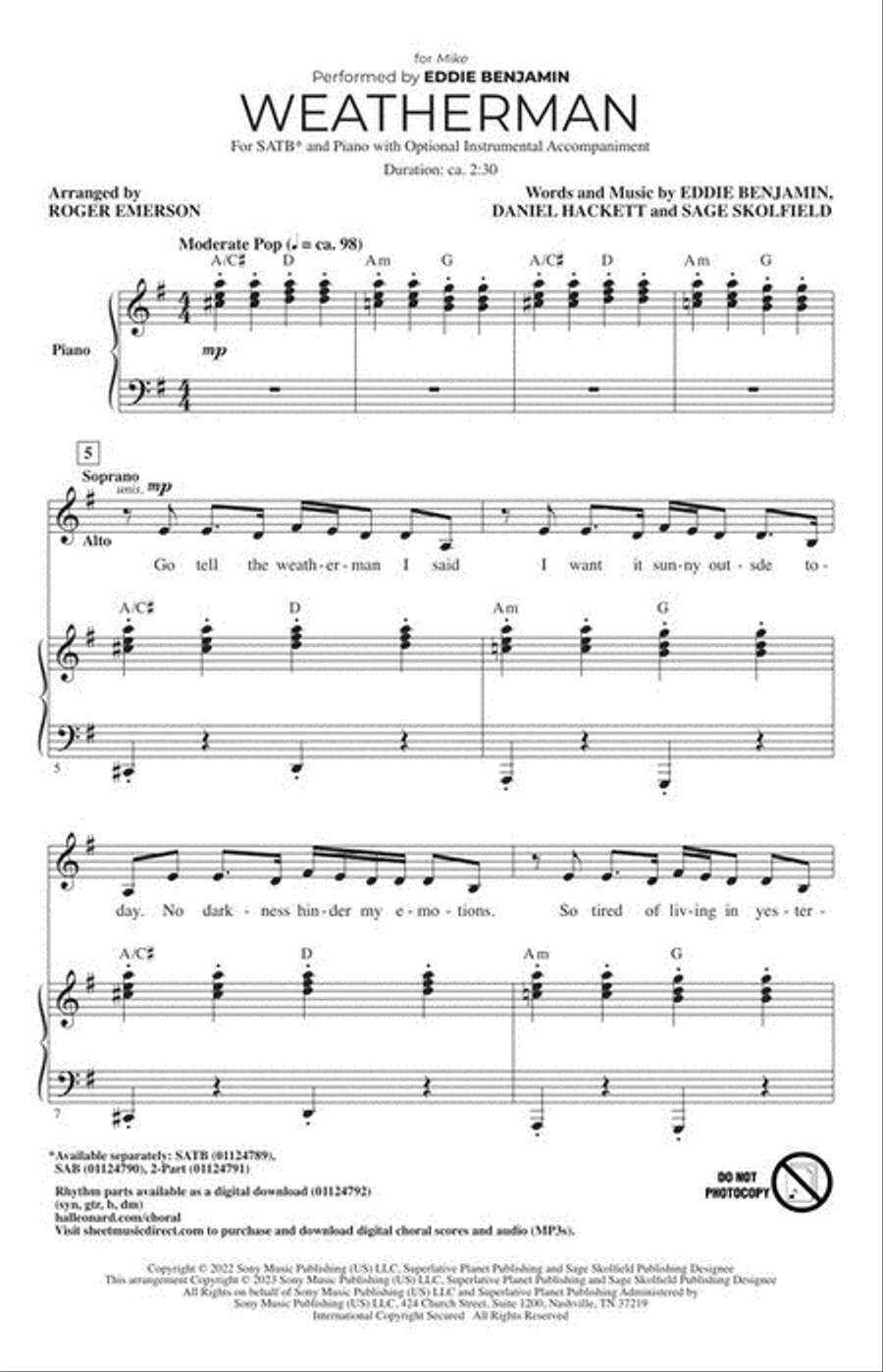 Weatherman Weatherman 4-Part scores gallery preview page 4