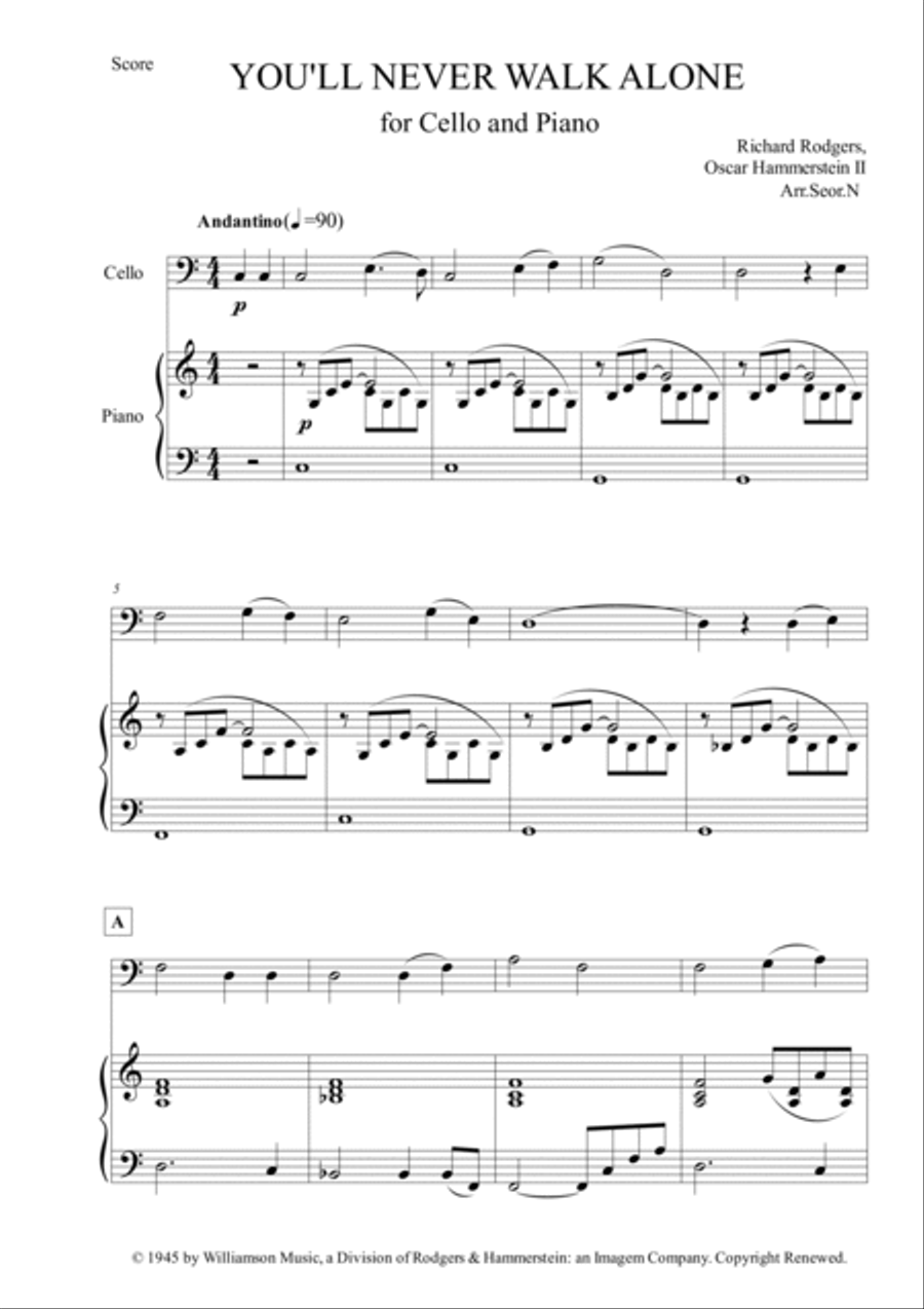 You'll Never Walk Alone You'll Never Walk Alone Piano scores gallery preview page 2