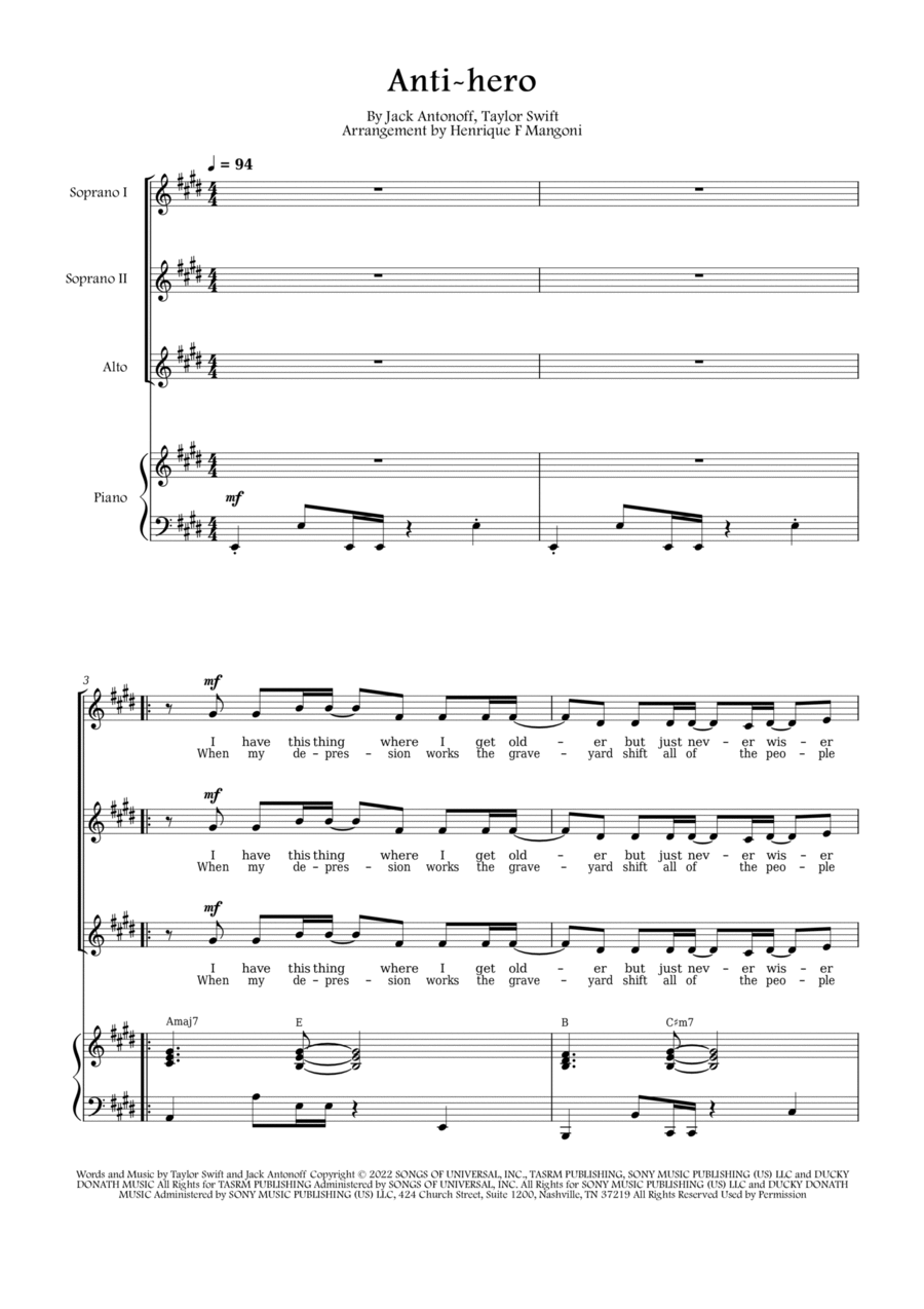 Anti-hero SSA scores gallery preview page 1