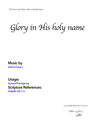 Glory in His holy name