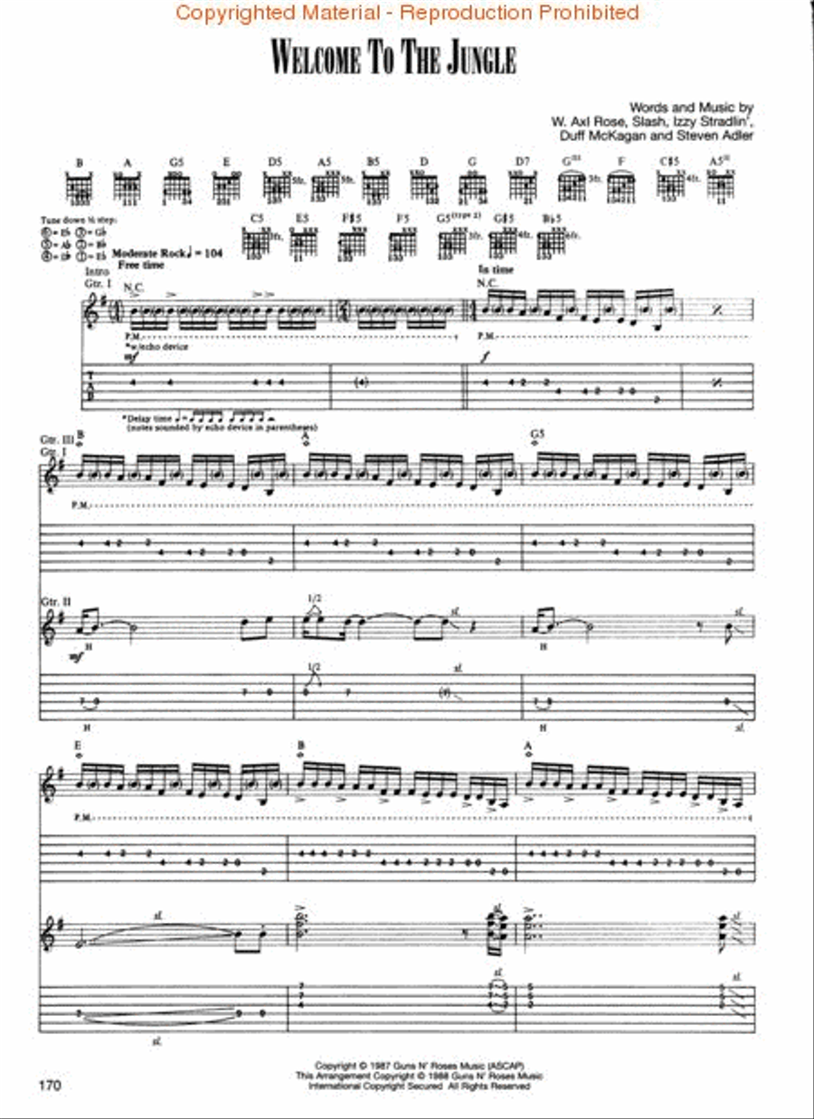 Guns N' Roses Complete Electric Guitar scores gallery preview page 3