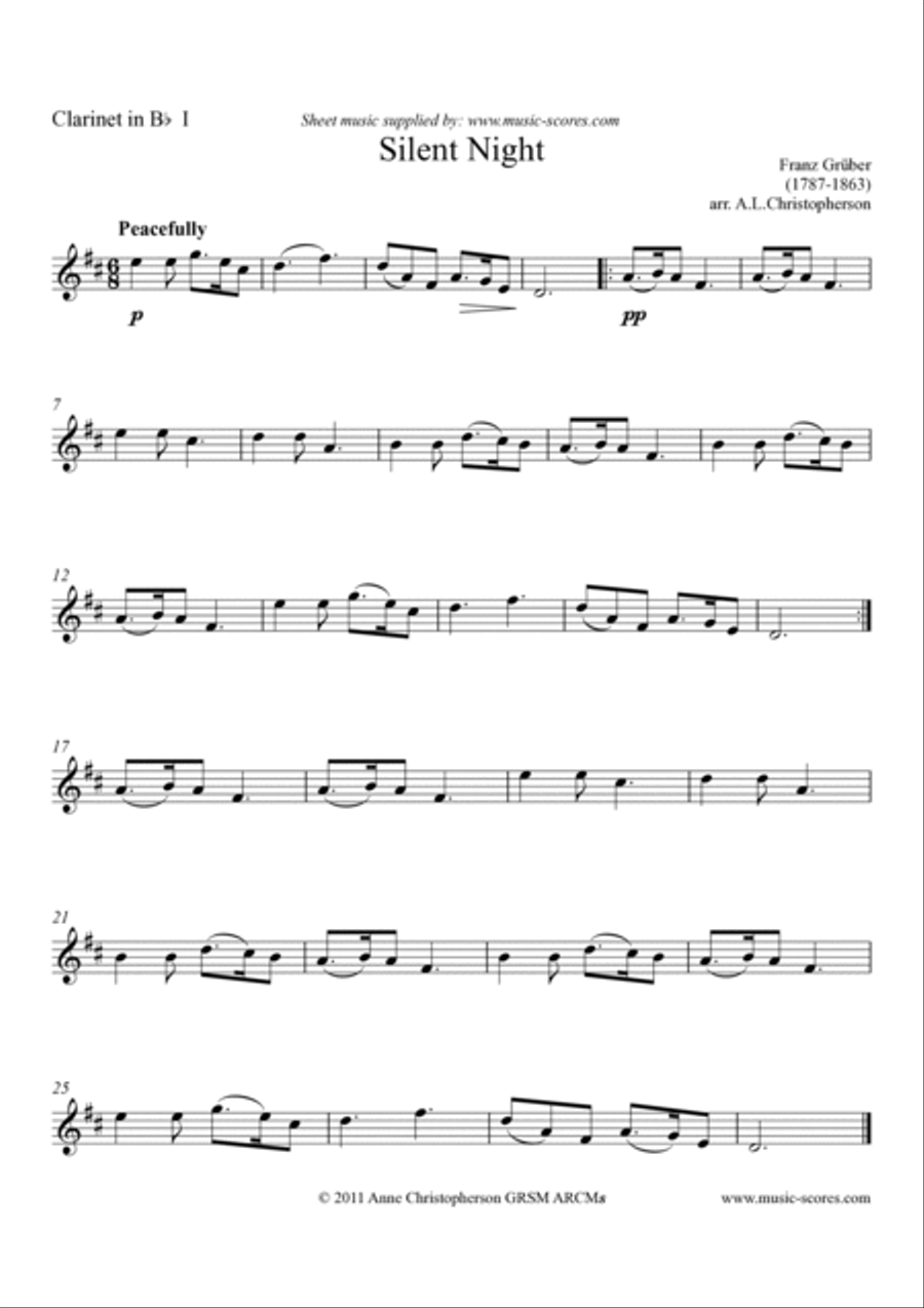 Silent Night - Clarinet quintet - C major Clarinet Quintet scores gallery preview page 4