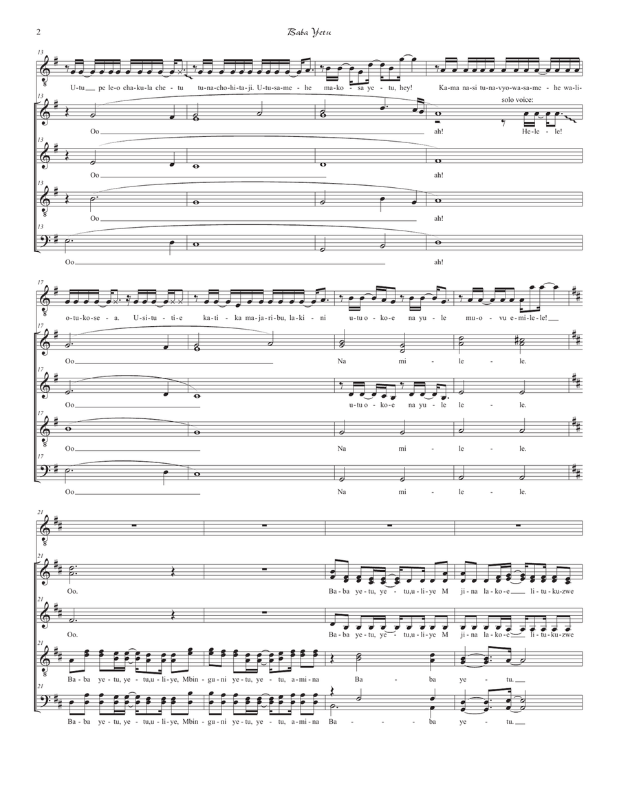 Baba Yetu Divisi scores gallery preview page 2