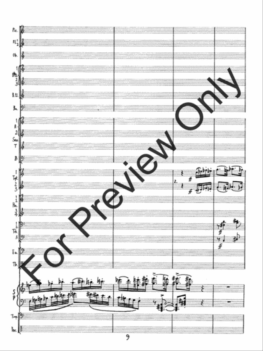 Concerto #2 For Piano and Wind Ensemble (Score) Concert Band scores gallery preview page 12
