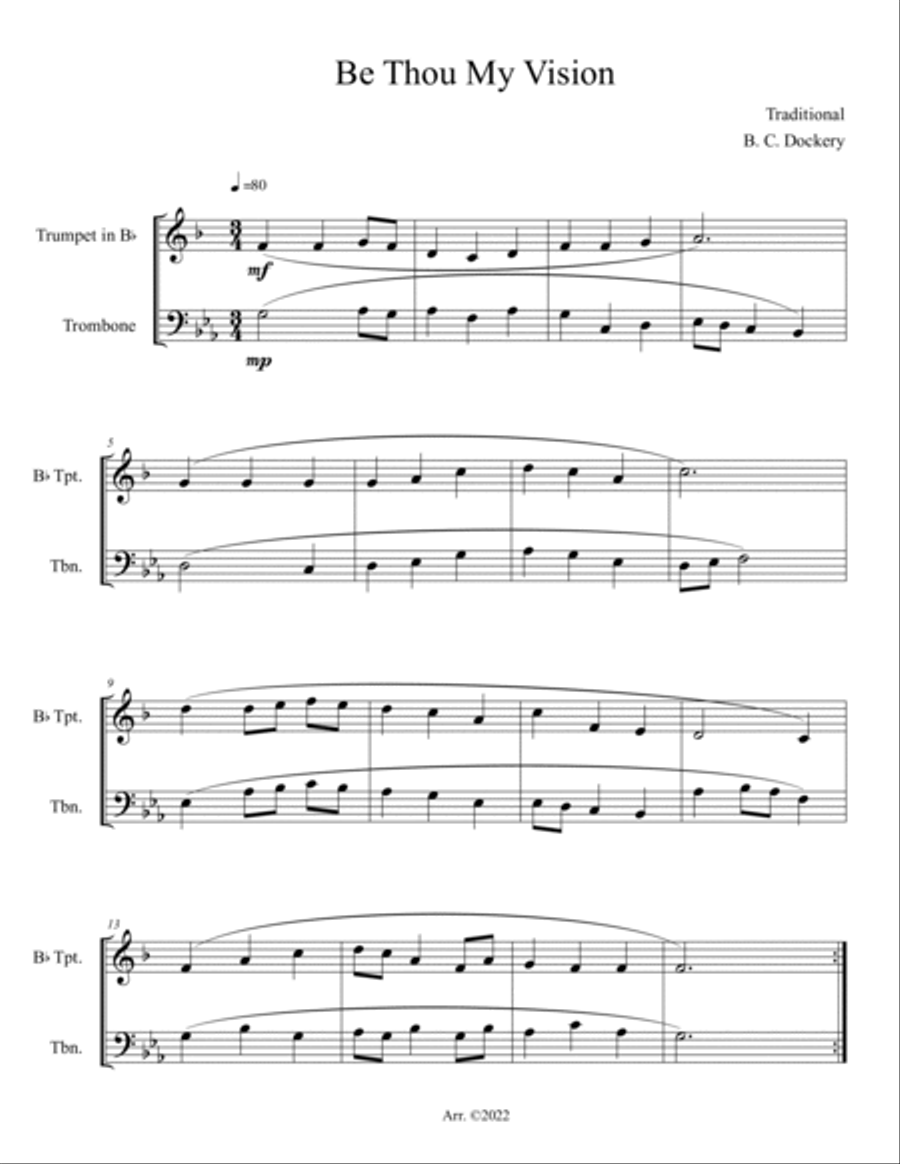 20 Greatest Hymns for Trumpet and Trombone Duet Brass Duet scores gallery preview page 6