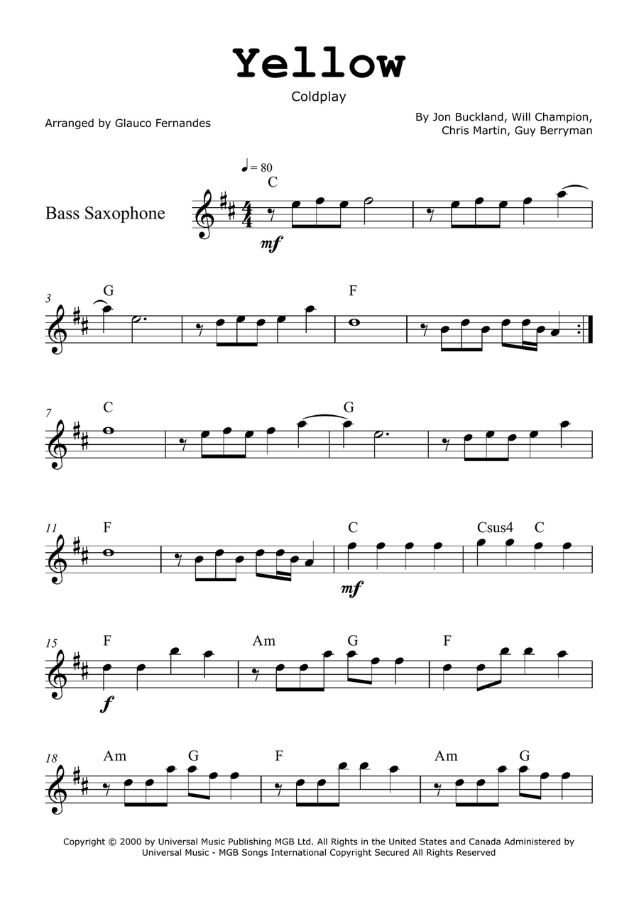 Yellow Chamber Music scores gallery preview page 1