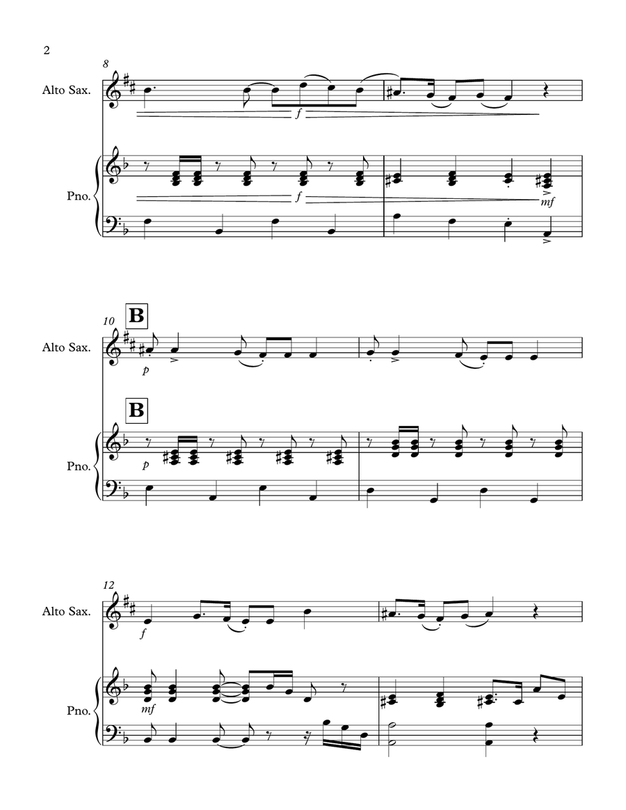 Hava Nagila Alto Saxophone scores gallery preview page 2