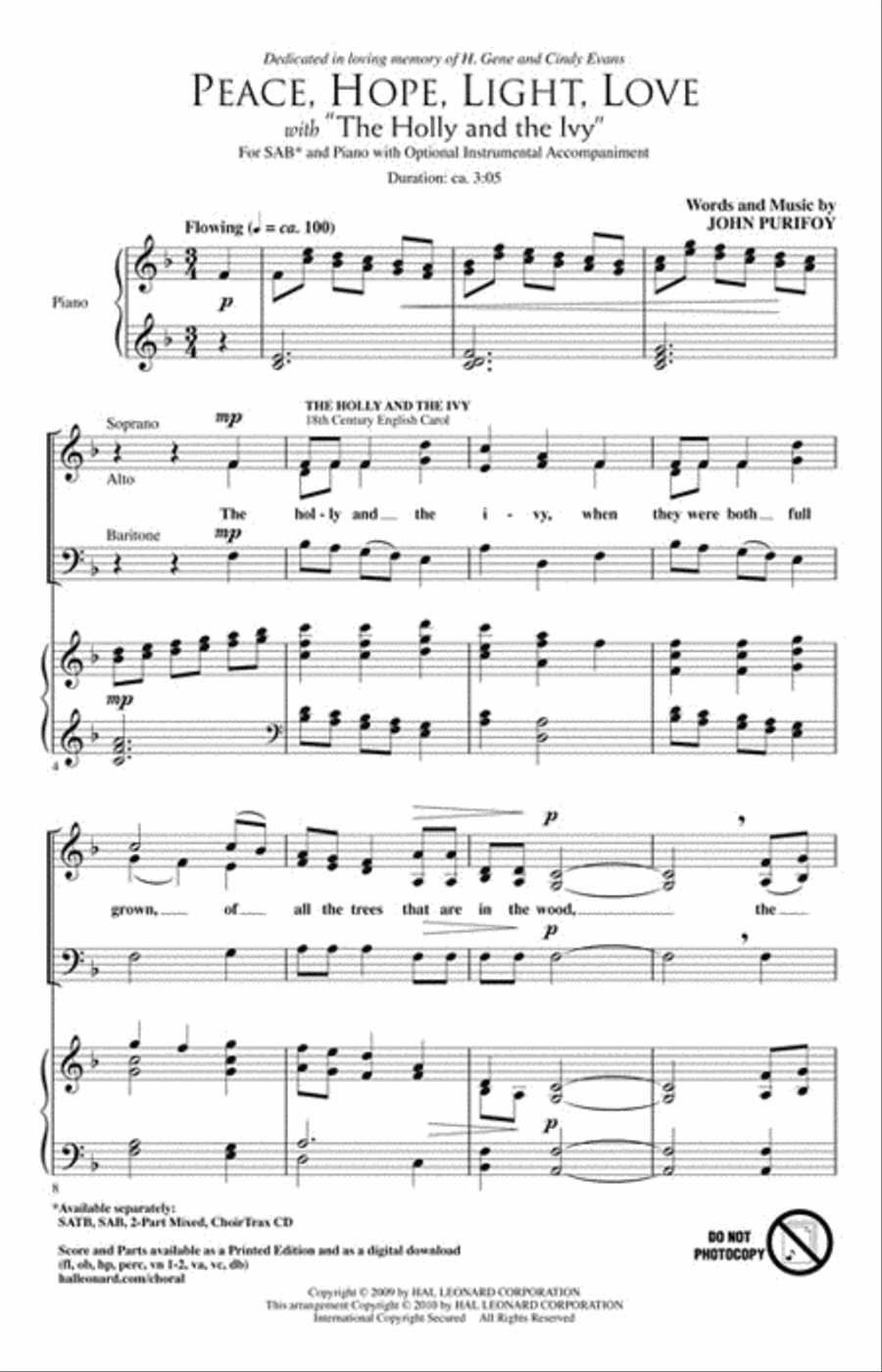 Peace, Hope, Light, Love 3-Part scores gallery preview page 2