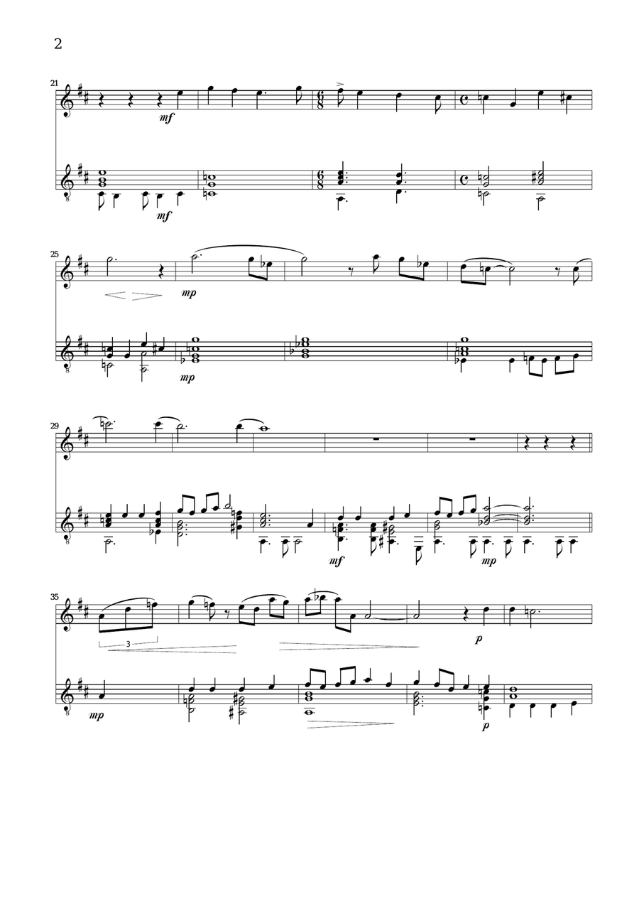 An Exmas Carol for flute and guitar Flute scores gallery preview page 2