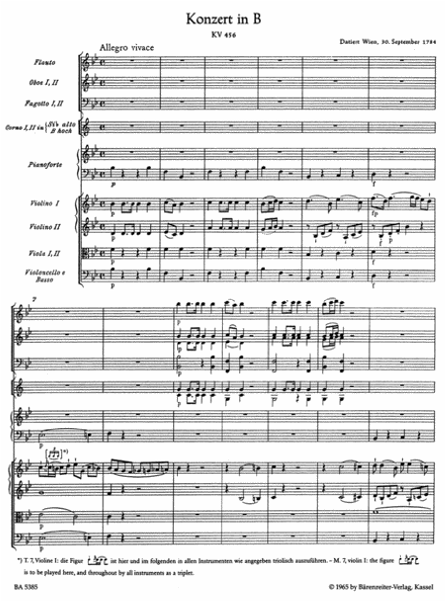 Concerto for Piano and Orchestra, No. 18 B flat major, KV 456 Orchestra scores gallery preview page 2