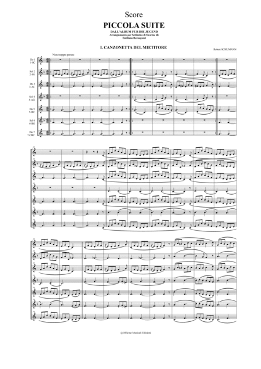 PICCOLA SUITE DALL'ALBUM FUR DIE JUGEND per settimino di ocarine ocarina scores gallery preview page 3