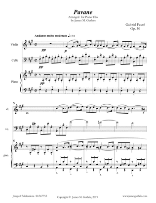 Fauré: Pavane Op. 50 for Piano Trio