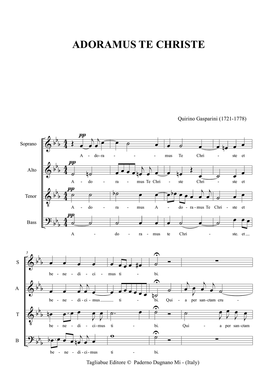 ADORAMUS TE CHRISTE - Q. Gasparini. - For SATB Choir - Score Only 4-Part scores gallery preview page 2