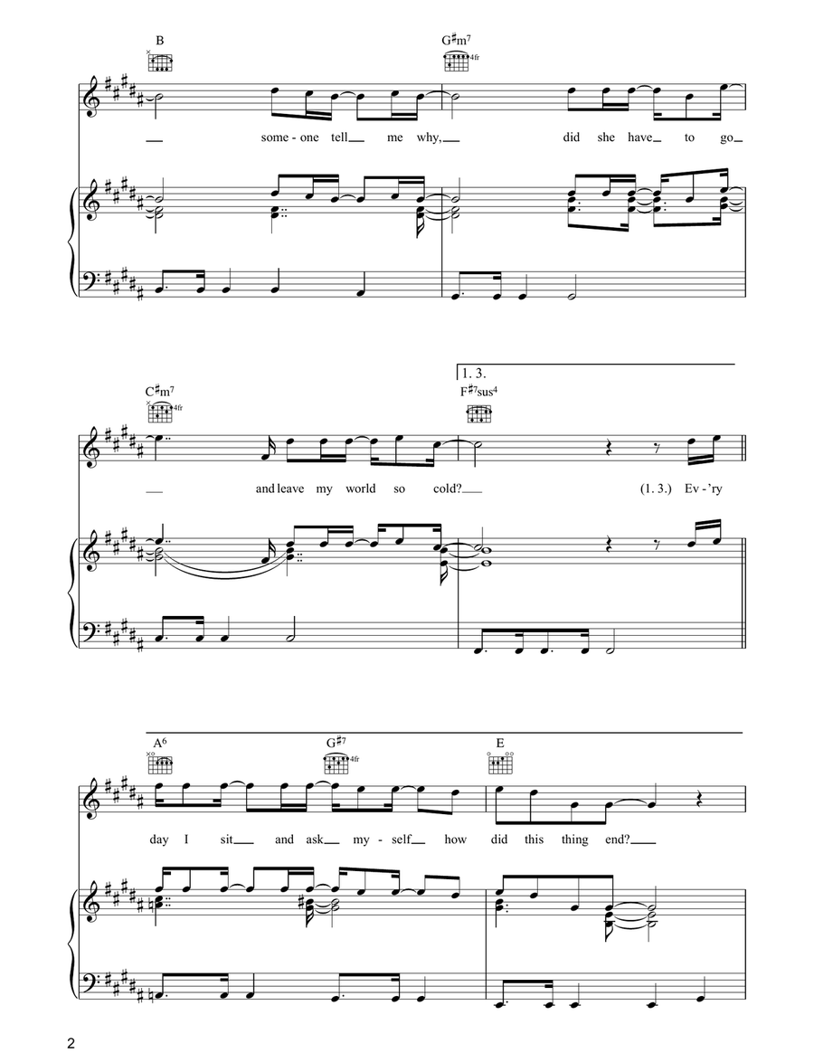 You Are Not Alone Piano, Vocal, Guitar scores gallery preview page 2