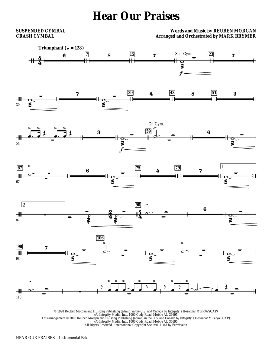Hear Our Praises (arr. Mark Brymer) - Cymbals