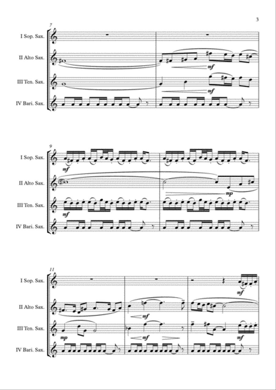 Bugler's Dream (Olympic Fanfare) Saxophone Quartet scores gallery preview page 4