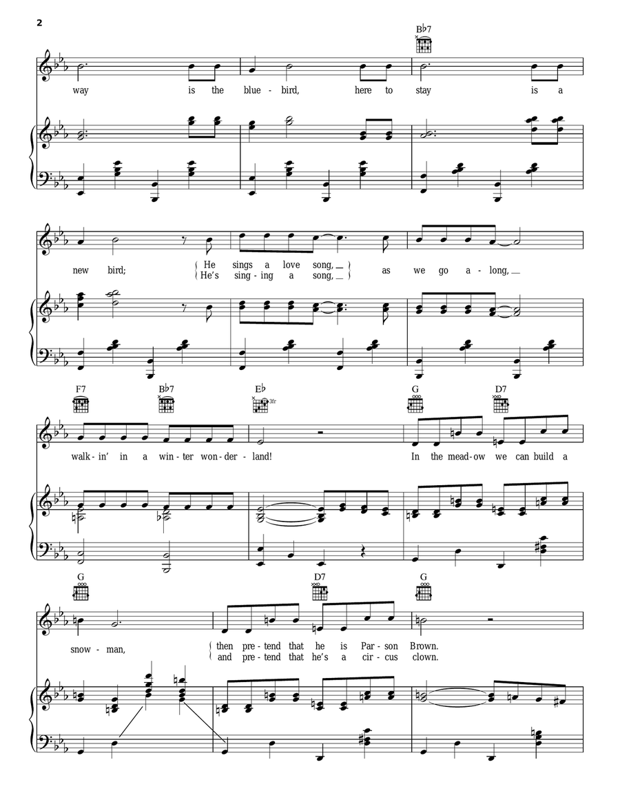 Winter Wonderland Winter Wonderland Piano, Vocal, Guitar scores gallery preview page 2