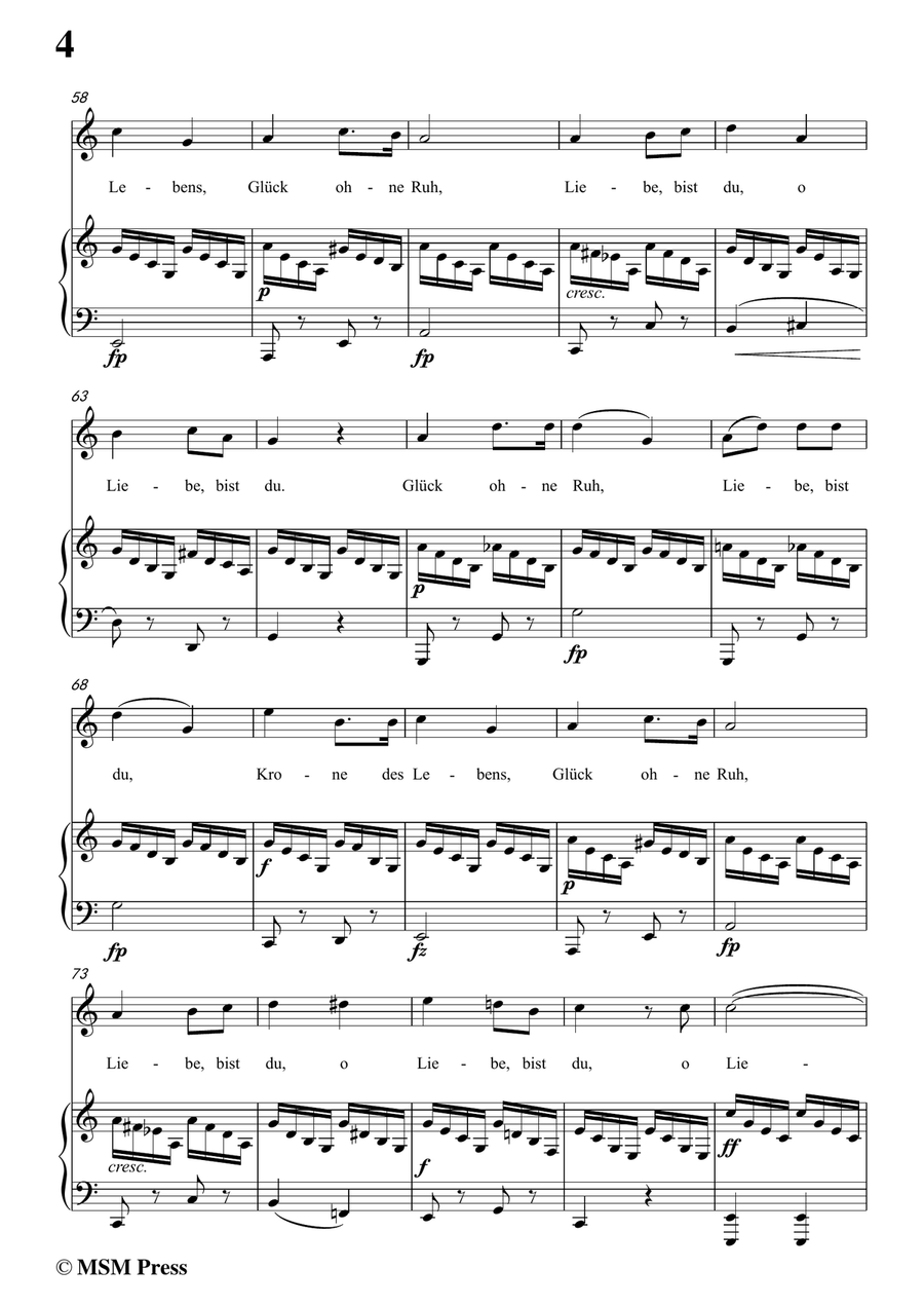 Schubert-Rastlose Liebe in C Major,for voice and piano by Franz Schubert Piano, Vocal - Digital Sheet Music page 6