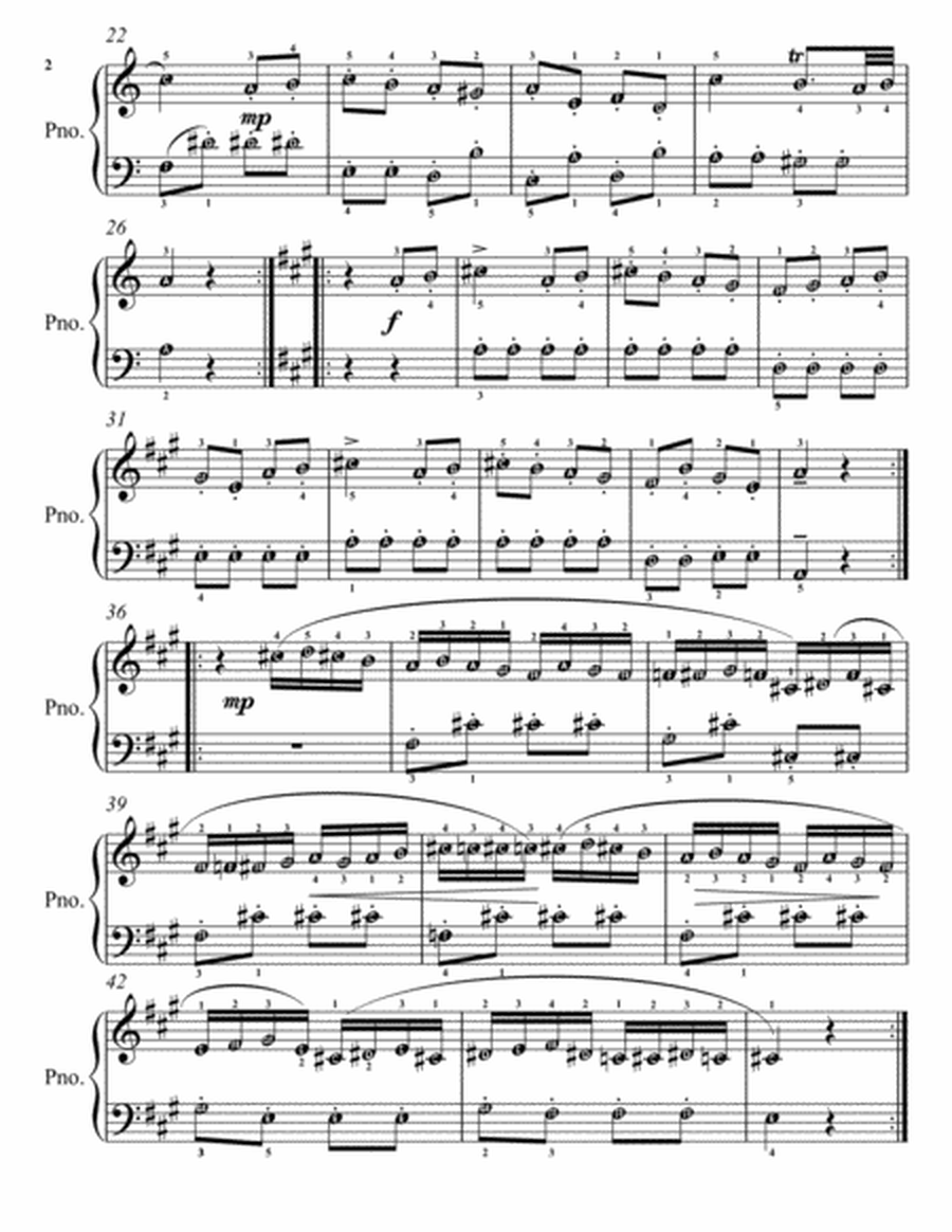 Rondo Alla Turca Sonata K331 Easy Piano Sheet Music
