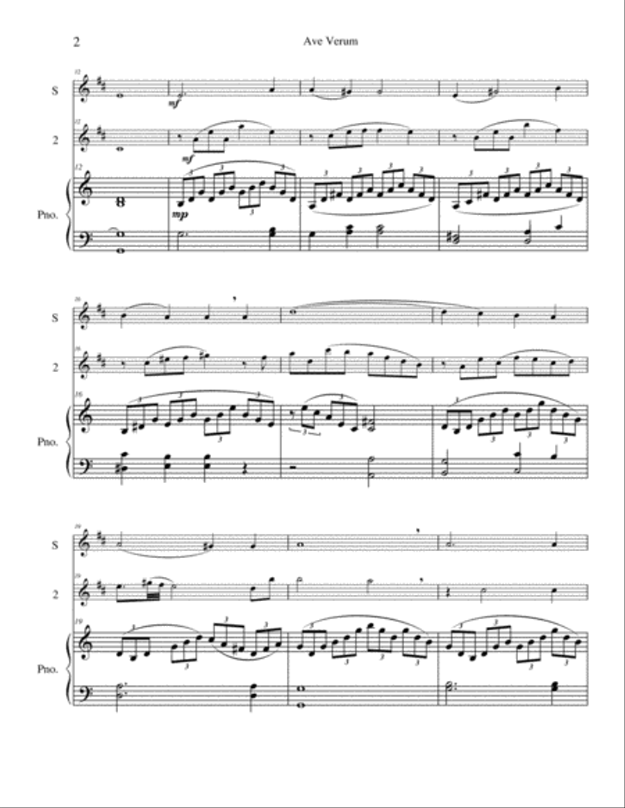 Ave Verum Tenor Saxophone scores gallery preview page 2