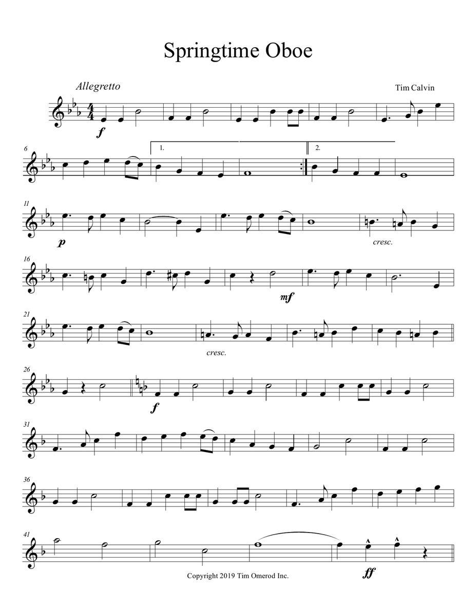 Springtime Oboe Oboe Solo scores gallery preview page 1