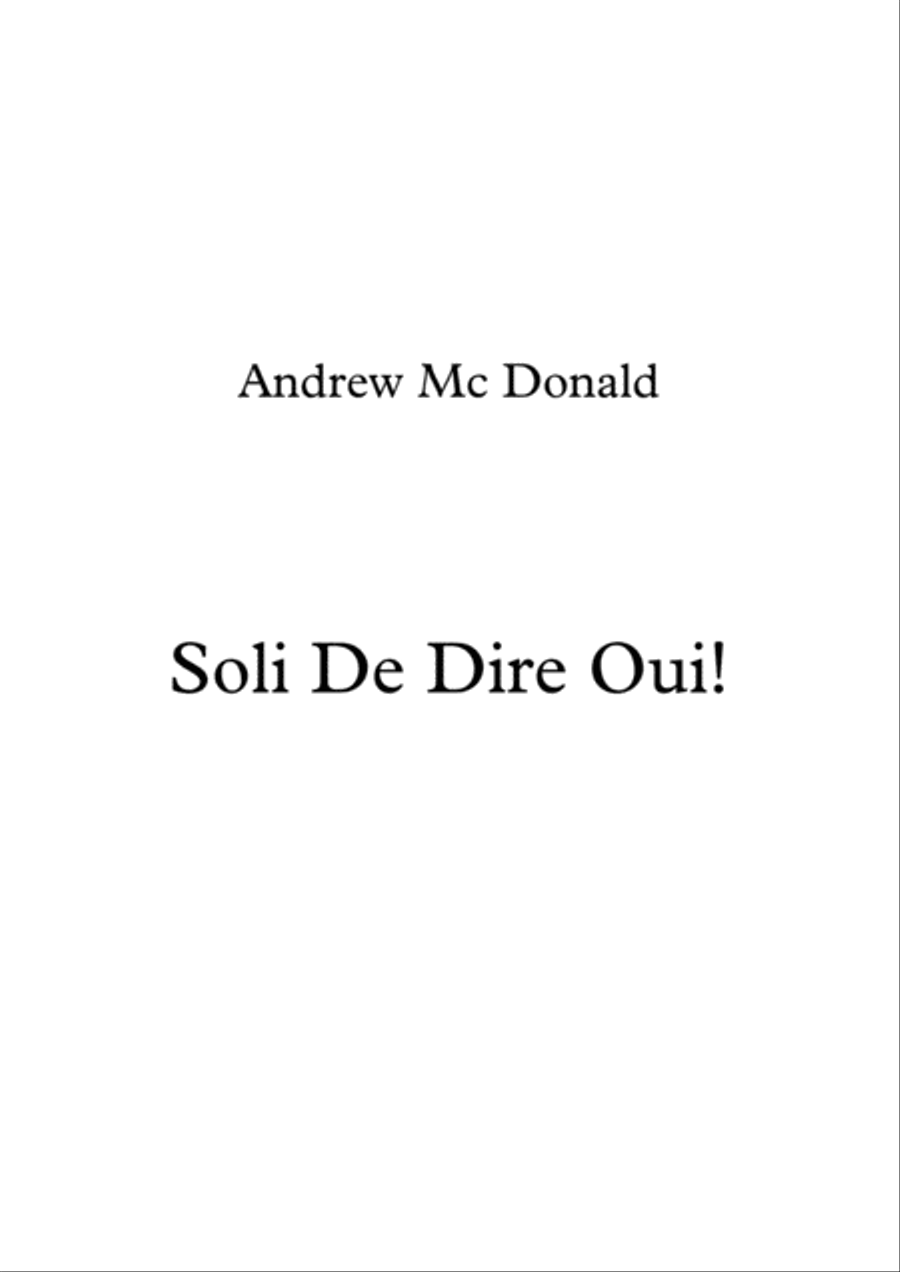 Soli De Dire Oui! Piano Score Piano Solo scores gallery preview page 1