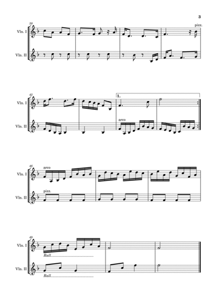 Scottish Folk Song - Auld Lang Sine. Arrangement for Violin Duet image number null