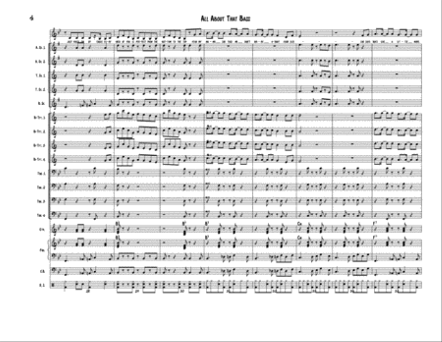 All About That Bass Small Ensemble scores gallery preview page 5