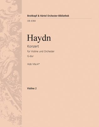 Book cover for Violin Concerto in G major Hob VIIa:4*