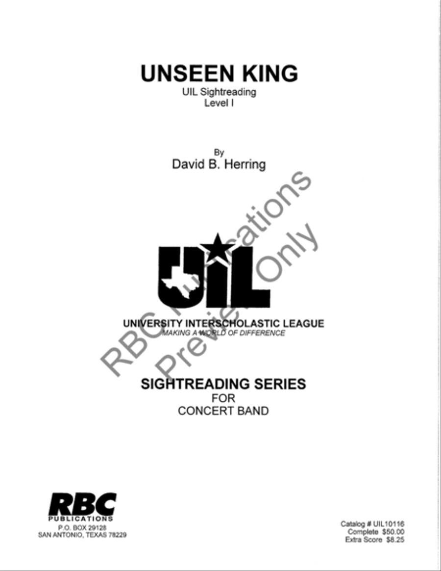 Unseen King Concert Band scores gallery preview page 2