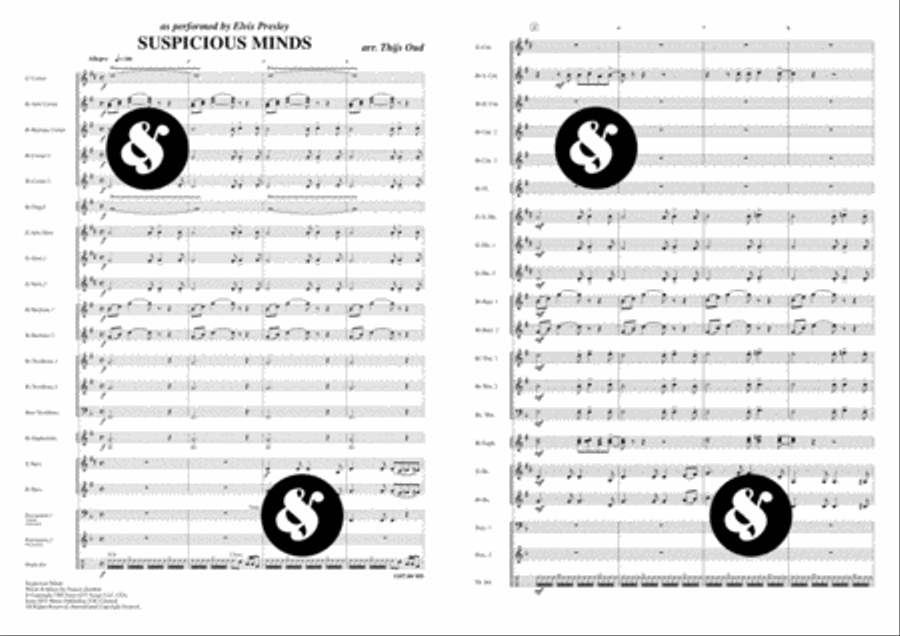 Elvis Presley: Suspicious Minds Brass Band scores gallery preview page 2