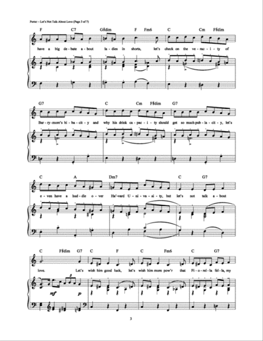 Let's Not Talk About Love Piano, Vocal, Guitar scores gallery preview page 3