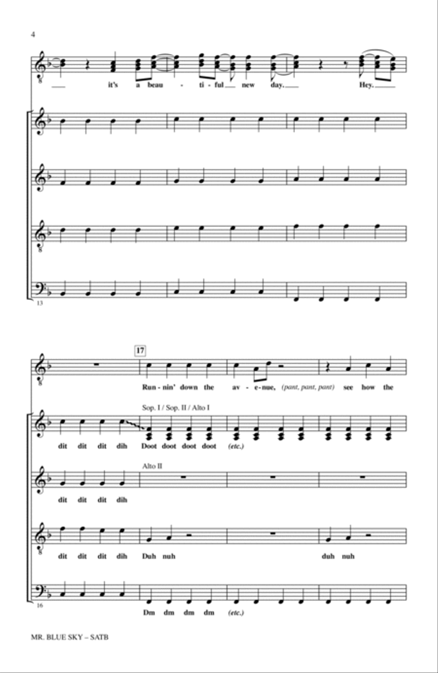 Mr. Blue Sky (from NBC's The Sing-Off) 4-Part scores gallery preview page 3