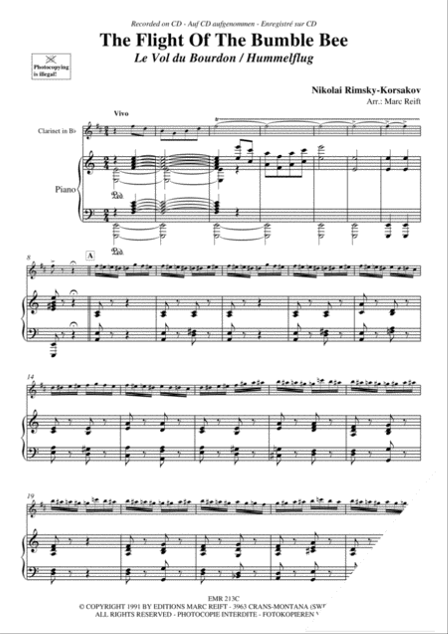 The Flight Of The Bumble Bee Clarinet Solo scores gallery preview page 4